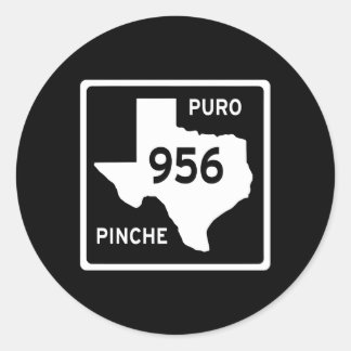 Eenvoudige Puro Che 956 Texas Road Sign Ronde Sticker