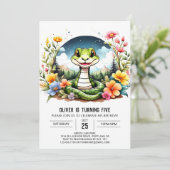 Eenvoudige Python Kinderen Verjaardagsfeest Kaart (Staand voorkant)