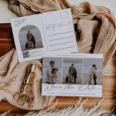 Eenvoudige QR Code Arch Fotobruiloft Sla de datum  Aankondigingskaart