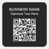 Eenvoudige QR-code | Bedrijfsnaam Vierkante Sticker (Voorkant)