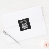 Eenvoudige QR-code | Bedrijfsnaam Vierkante Sticker (Envelop)