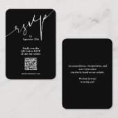 Eenvoudige QR Code Black Wedding Enclosure Kaart (Voorkant / Achterkant)