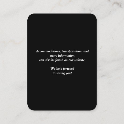 Eenvoudige QR Code Black Wedding Enclosure Kaart (Achterkant)