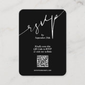 Eenvoudige QR Code Black Wedding Enclosure Kaart (Voorkant)