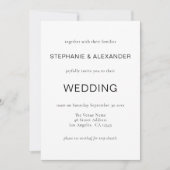 Eenvoudige QR Code Black White Wedding Kaart (Voorkant)