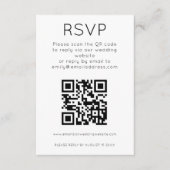 Eenvoudige QR Code Black White Wedding RSVP Enclos Informatiekaartje (Voorkant)