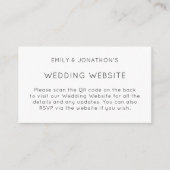 Eenvoudige QR Code Black White Weduwwebsite Informatiekaartje (Voorkant)