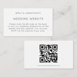 Eenvoudige QR Code Black White Weduwwebsite Informatiekaartje