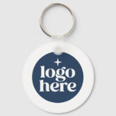 Eenvoudige QR-code Blauwe Zakelijke Logo Sleutelhanger (Voorkant)