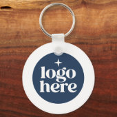 Eenvoudige QR-code Blauwe Zakelijke Logo Sleutelhanger (Voorkant)