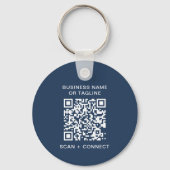 Eenvoudige QR-code Blauwe Zakelijke Logo Sleutelhanger (Achterkant)