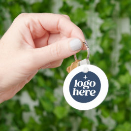 Eenvoudige QR-code Blauwe Zakelijke Logo Sleutelhanger