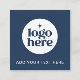 Eenvoudige QR-code Blauwe Zakelijke Logo Vierkante Visitekaartje