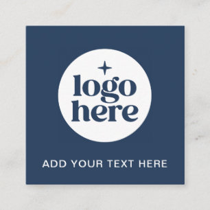 Eenvoudige QR-code Blauwe Zakelijke Logo Vierkante Visitekaartje