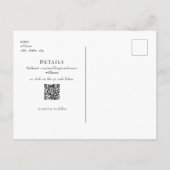 Eenvoudige QR Code Bruiloft B/W Save the Date Briefkaart (Achterkant)