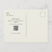 Eenvoudige QR Code Bruiloft Geel Save the Date Briefkaart (Achterkant)