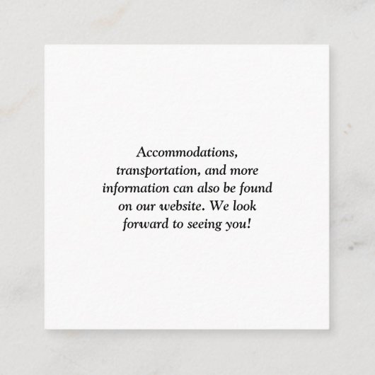 Eenvoudige QR-code bruiloft Informatiekaartje (Achterkant)