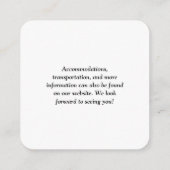 Eenvoudige QR-code bruiloft Informatiekaartje (Achterkant)