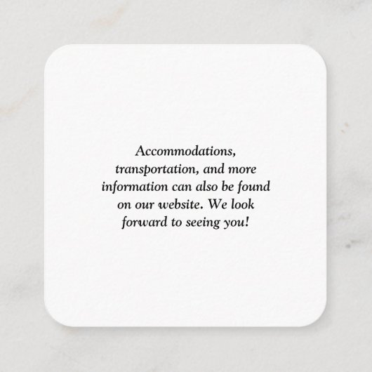 Eenvoudige QR-code bruiloft Informatiekaartje (Achterkant)