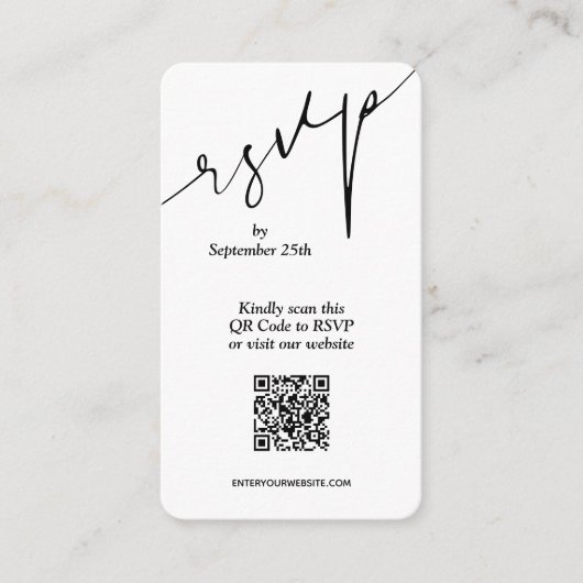 Eenvoudige QR-code bruiloft Informatiekaartje (Voorkant)