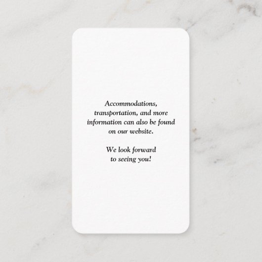 Eenvoudige QR-code bruiloft Informatiekaartje (Achterkant)