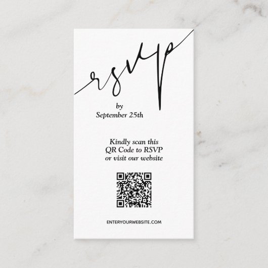 Eenvoudige QR-code bruiloft Informatiekaartje (Voorkant)