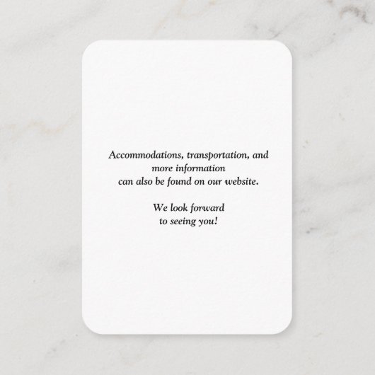 Eenvoudige QR-code bruiloft Informatiekaartje (Achterkant)