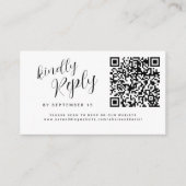 Eenvoudige QR-code bruiloft website online RSVP Informatiekaartje (Voorkant)