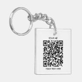 Eenvoudige QR Code Business Logo Acryllic Sleutelhanger (Voorkant Links)
