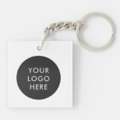 Eenvoudige QR Code Business Logo Acryllic Sleutelhanger (Achterkant)