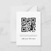 Eenvoudige QR Code Business Logo Trendy Aangepast Notitiekaartje (Voorkant)