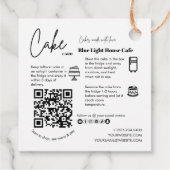 Eenvoudige QR Code Cake Kaart Label (Achterkant)