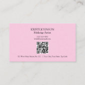 Eenvoudige QR-code client waardering roze loyalite Visitekaartje (Achterkant)