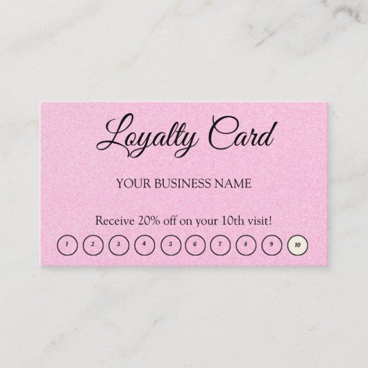 Eenvoudige QR-code client waardering roze loyalite Visitekaartje (Voorkant)