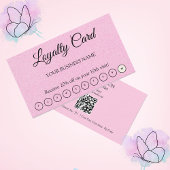 Eenvoudige QR-code client waardering roze loyalite Visitekaartje