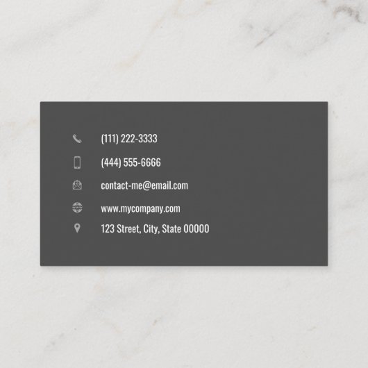 eenvoudige QR code donker Visitekaartje (Achterkant)