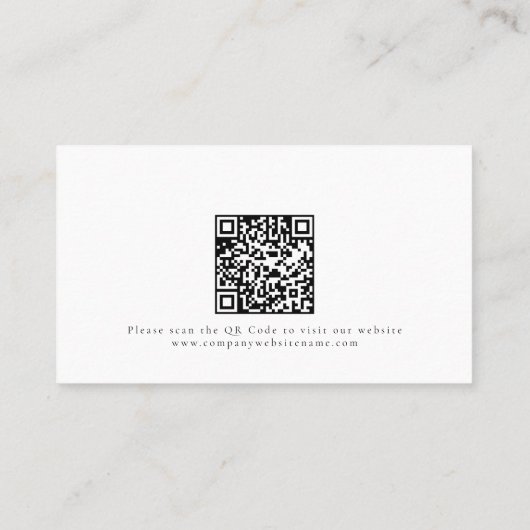 Eenvoudige QR-code elk beroep elke kleur Visitekaartje (Achterkant)