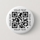 Eenvoudige QR-code en aangepaste tekst promotionee Ronde Button 5,7 Cm (Voorkant)