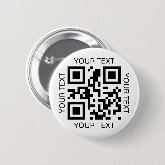 Eenvoudige QR-code en aangepaste tekst promotionee Ronde Button 5,7 Cm (Voorkant /achterkant)