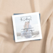 Eenvoudige QR Code Foto Elegant RSVP Online Grijs Kaart