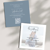 Eenvoudige QR Code Foto Elegant RSVP Online Grijs Kaart
