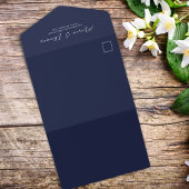 Eenvoudige QR Code Foto Marine Blauw RSVP Online All In One Uitnodiging