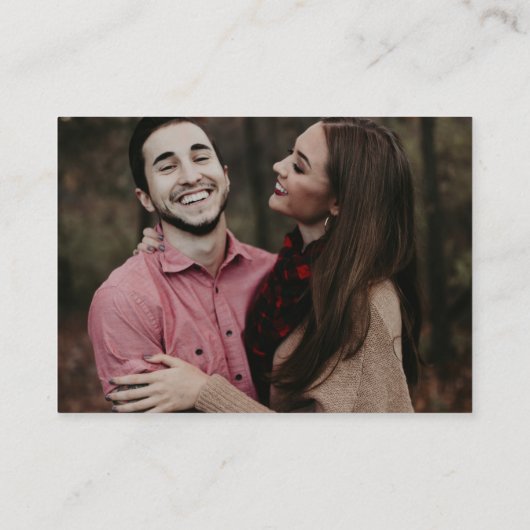 Eenvoudige QR-code foto Moderne bruiloft Informatiekaartje (Achterkant)