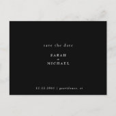 Eenvoudige QR-code Huwelijk Zwart/Wit Save the Dat Briefkaart (Voorkant)