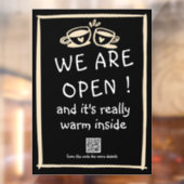 eenvoudige qr - code koffiewinkel grote vensterkla raamsticker (Vel 2)