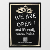 eenvoudige qr - code koffiewinkel grote vensterkla raamsticker (Vel)