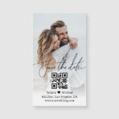 eenvoudige QR-code koppel foto save the date magne (Voorkant)