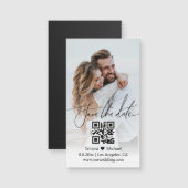 eenvoudige QR-code koppel foto save the date magne (Voorkant / Achterkant)