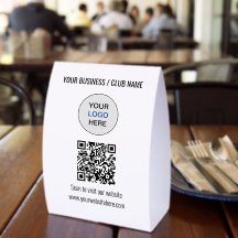 Eenvoudige QR-code logo website papieren tafel ten
