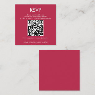 Eenvoudige QR-code Magenta Weddenschap RSVP Informatiekaartje